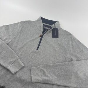 Collars & Co Mens Quarter Zip Pullover Heather Gray Modal Blend Medium NWT